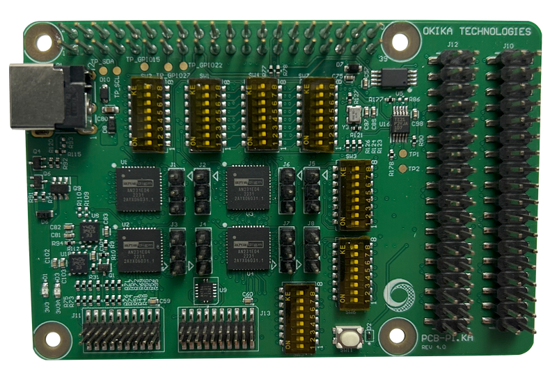 OTC2310K04-PIKA Raspberry Pi HAT with 4 AN231E04 Chips